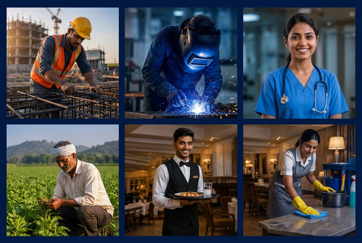 Human Bridge � skilled professionals across construction, welding, healthcare, agriculture, hospitality and housekeeping